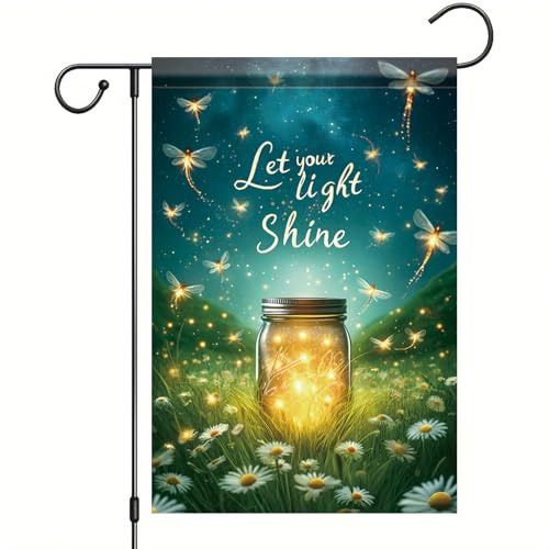 Saoplasa Spring Summer Garden Flags For Outside 12x18 Double Sided Glowing Firefly...