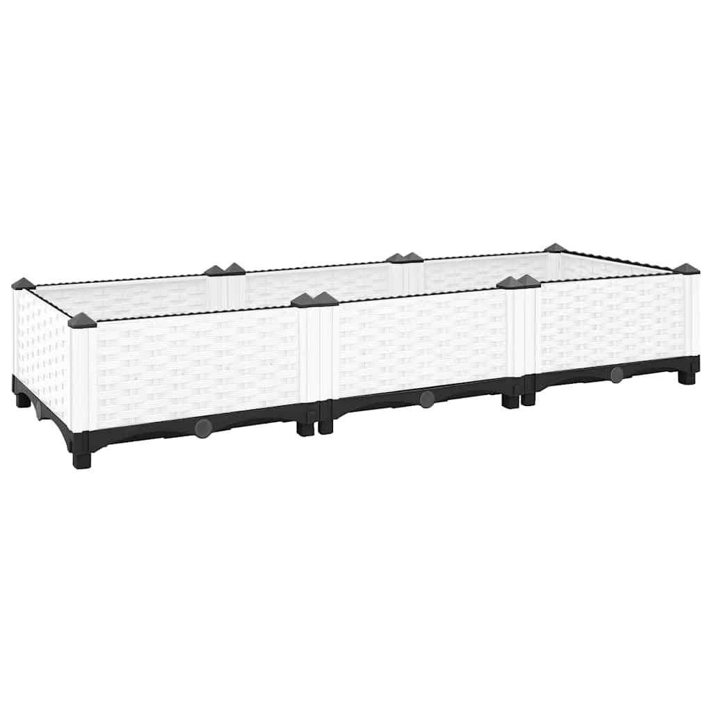 Jardinera de polipropileno de 120 x 40 x 23 cm, con almacenamiento de agua, resistente a las heladas, para jardín, terraza y balcón, macetero para hierbas, maceta exterior con protección
