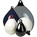 Dan-Fender Heavy Duty Round Balloon Fender & Marker Buoy B60-A4 - Multi Purpose Ball Bumper for Boats (35-45 ft Long) - Solid Rope Holds Brass Valve, Boat Accessories for All Weather Conditions (Navy)