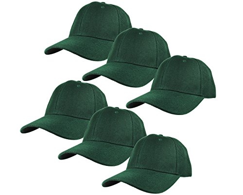 Image of Gelante Plain Blank Baseball Caps Adjustable Back Strap Wholesale Lot 6 Pack