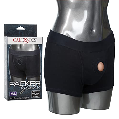 Packer Gear Schwarze Trunks knappes Harness - M/L - Pants mit Vorrichtung für Dildo