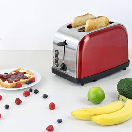 SQ Professional Kettle 2200W & 2 Slice Toaster 900W - Ruby Red