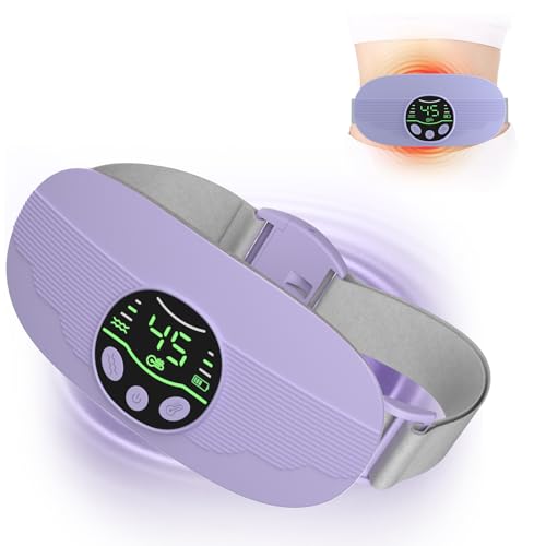 HOTBAG Heating Pad for Period Cramps Portable Cordless 3S Fast Period Heating Pad Cramp Relief with 3 Heat Levels and 3 Massage Modes Electric Heating Pad for Pain Relief Gifts for Women (Purple)