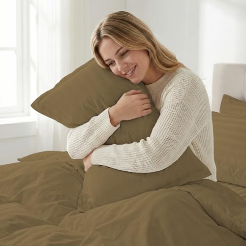 Image of LINENWALAS Cotton 300 TC Double Standard Size Pillow Cover | 2 cm Sateen Stripe Design | Cloud-Soft, Breathable & Skin-Safe | Oeko-TEX Certified Hotel-Style Bedding (20x30 inch, Set of 2, Mocha)