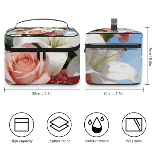 Bolsa de maquillaje impermeable con cremallera para evitar derrames 2