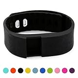 Soft Silicone Band for Teslasz Fitness Tracker in 10 Colors for Option ,Black