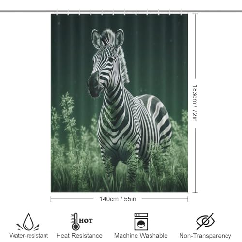 Rideau de douche polyester de qualité supérieure 140x183cm motifs zébrés