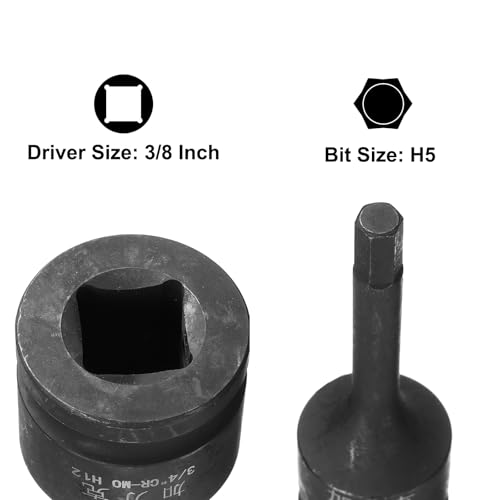 Llaves de vaso hexagonales de impacto de 1/2 para aflojar tornillos de 5 mm sin deformar 5