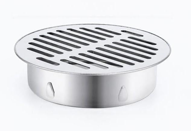 StarRing Round Stainless Steel Floor Drain, Metal Steel Grille Shower Anti Clogging Filter, Outdoor Balcony, Courtyard, Household Tools (150m)