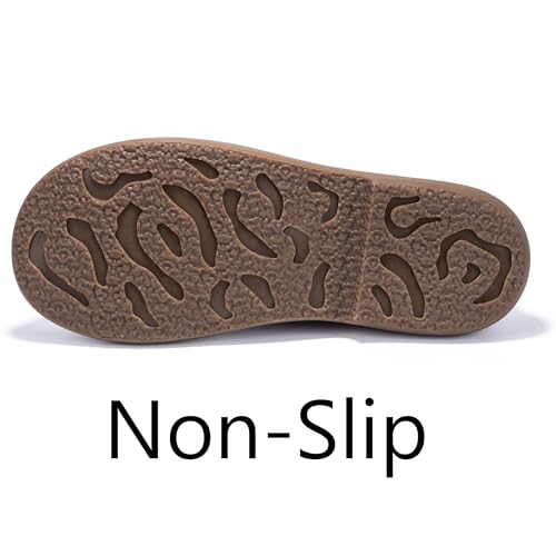 Mens Lace Up Casual Fashion Ankle Boots, Soft Genuine Leather Comfortable Durable Breathable Chelsea Western Boots, Round Toe Non-Slip Retro Stylich Walking Shoes, Vintage Work Shoe3