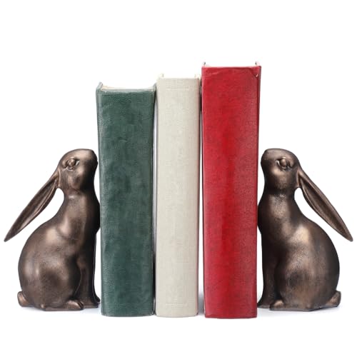 Sujetalibros de conejo de resina para evitar la caída de libros en estanterías 2