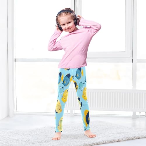 Bolaz Toddler Girls Leggings Printed Yoga Pants Leggings Yellow Blue Fish for Kids4