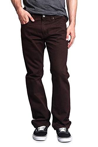 VICTORIOUS Mens Straight Fit Color and Raw Denim Jeans