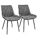 Produktbild SONGMICS Esszimmerstuhl, Polsterstuhl mit Metallbeinen, 2er Set, bis 110 kg belastbar, Kunstlederbezug, für Esszimmer, Wohnzimmer, Arbeitszimmer, Schlafzimmer, grau LDC090G01