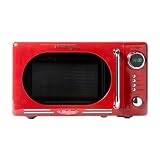 Nostalgia Retro Compact Countertop Microwave Oven - 0.7 Cu. Ft. - 700-Watts with LED Digital Display - Child Lock - Easy...
