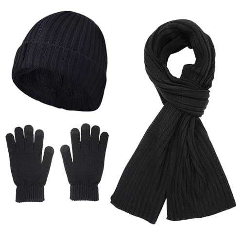 Ensemble bonnet écharpe homme et gants chauds pour le quotidien
