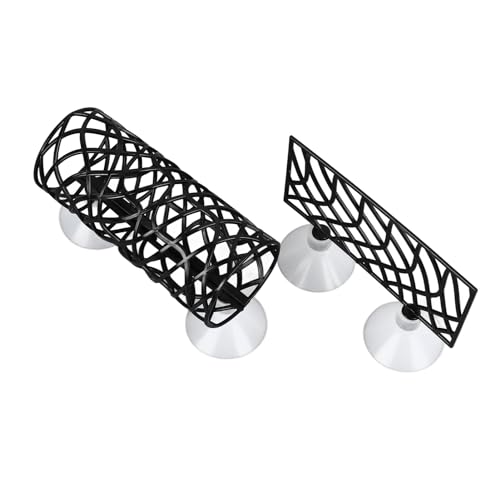 Pssopp Non Toxic Ceramic Fish Aquarium Ornaments Hideout BoX,Aquarium Hideaway Rocks Aquarium Hideout Tunnel Hole Betta Fish Aquarium Accessories Hideout Ornaments for Fish (Black) - Image 2
