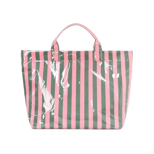 Striped tote bag, stylish and lightweight handbag, large-capacity portable travel