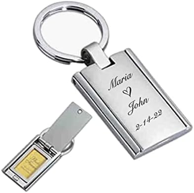 Personalized Rectangular Picture Frame Photo Locket Keychain Custom Engraved Free - Ships from USA