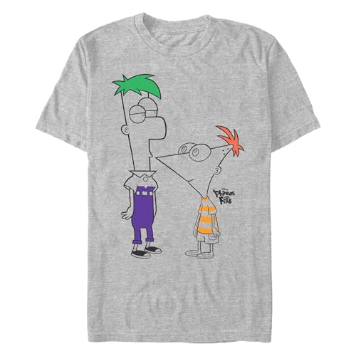 Image of Disney Big & Disney Phineas and Ferb Boys of Summer Men's Tops Short Sleeve Tee Shirt, Athletic Heather, 3X-Large