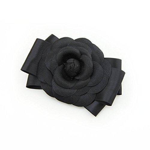 Meilliwish Grande Flor Hermosa Boda Pinza de pelo Pin para mujeres chicas (A101)(Black) Cover
