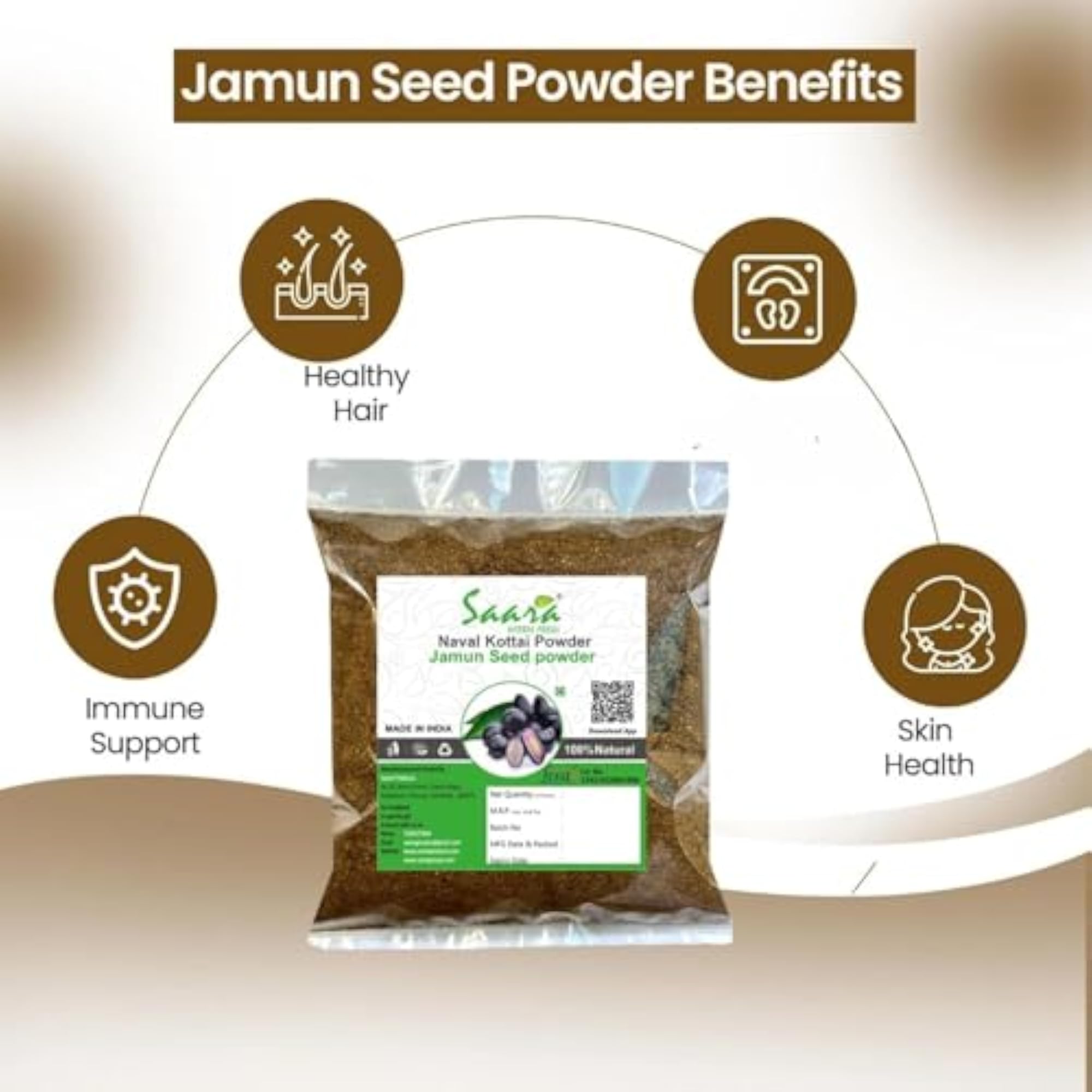 Saara HERBAL FRESH Naval Kottai Powder, 50g