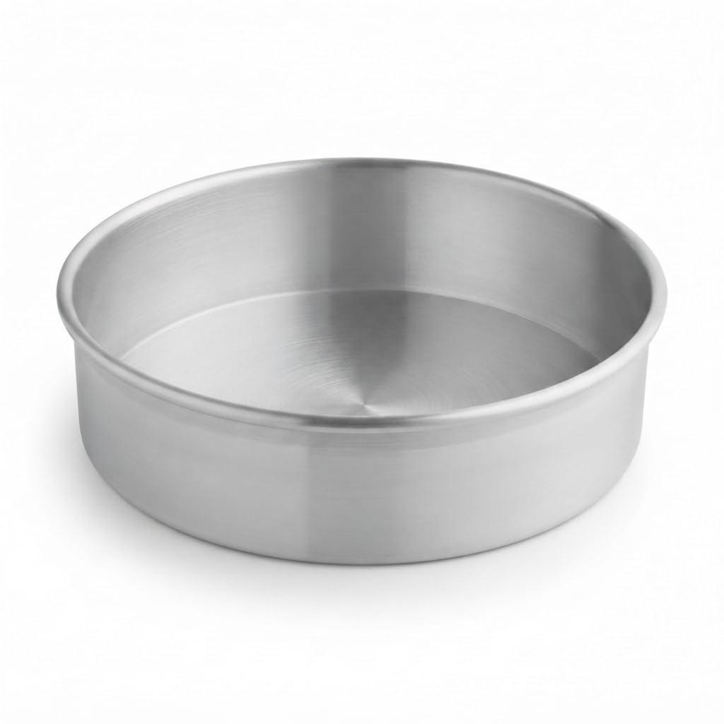 9-Inch Round Aluminum Cake Pan with Removable Bottom by Glownary – 9" x 3", 1.25 liters, Aluminum, Silver, Model 176rcpan93a