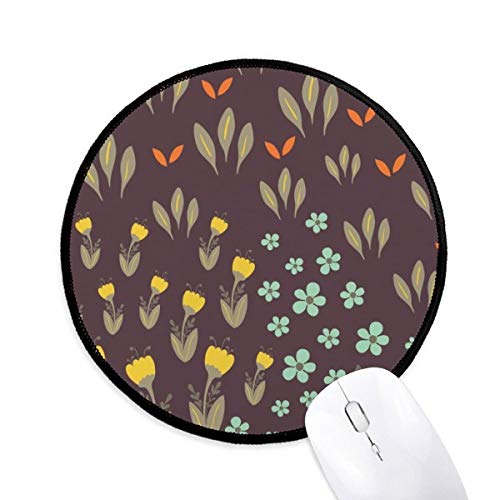 Alfombrillas antideslizantes redondas con diseño floral marrón para oficina y juego