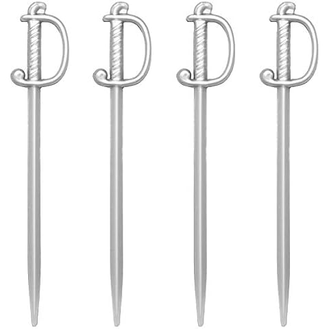 Pack of 100 Heavyweight 4 1/2" Clear Sword Food/Cocktail Pick Cover