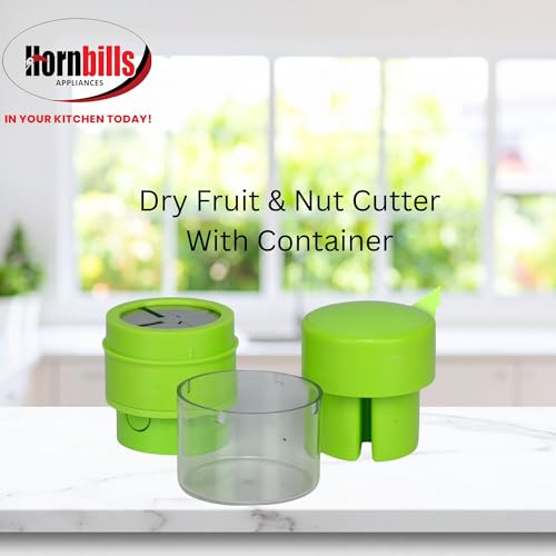 Image of HORNBILLS Dry Fruit & Nut Cutter With Container For Kitchen Manual Cutter Machine Kitchen Gadget Chopper for Badam, Kaju, Walnut, Pista Dry Fruit Crusher Fine Cup Slicer for Home Use & Gifting Purpose