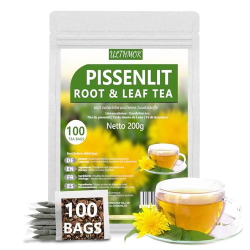 Thé de Pissenlit | Tisane de Pissenlit Pure | Infusion de Pissenlit, Pure Naturelle, Sans Additifs (100 Sachets)