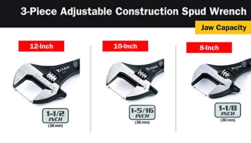 Titan 223 3-Piece Adjustable Construction Spud Wrench Set #TOP2
