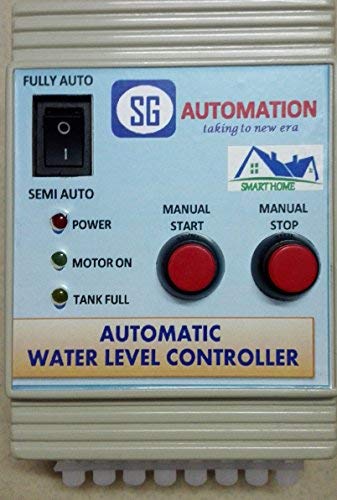 Simply Good Automation ABS Plastic Fully Automatic Water Level Controller for Tank with LED Indicator with Semi Auto Option (Grey)