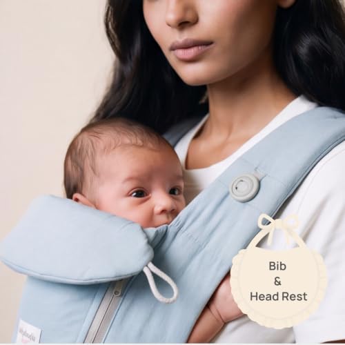 Image of Haus & Kinder Nubee Baby Carrier for New Born Baby, Soft Ergonomic Infant Carrier with Adjustable Straps, Breathable Hands-Free Kangaroo Bag, Lightweight Baby Carrier Upto 18 kg, 0-15 Months