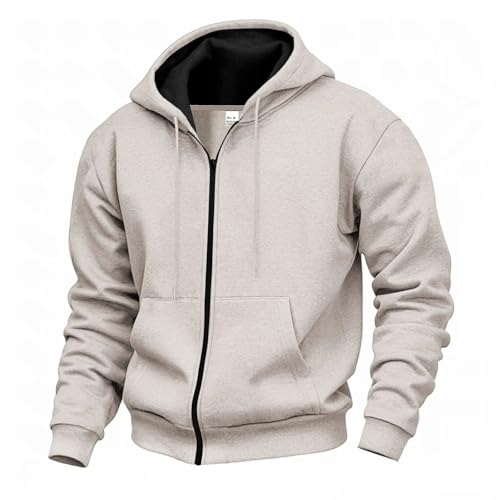 Hooded Casual Hoodies Fleece Warm Zipper Sweatshirts Male Solid Mens Outwear Loose Streetwear Coats2