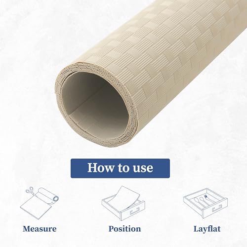Image of Homestrap Checks Multipurpose Anti-Slip Mat (45cm X 5m)| Ideal for Kitchen Shelves, Drawers, Cabinets, Fridge, and Tables | Washable, Waterproof, and Durable Shelf Liner for Cupboards in Beige