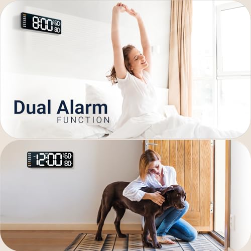 Image of 10 inch Digital Wall Clock Large LED Display White