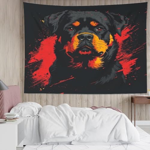 Couverture murale Rottweiler imprimée 3D pour décorer un dortoir - 5