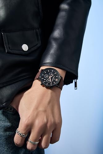 Image of Daniel Hechter Paris Picpus Collection Chronograph Watch for Men with Round Dial, Crystal Markers, Date Display & Silicone Strap