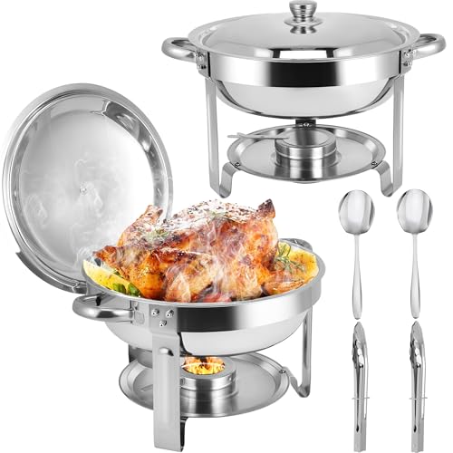 Chafing Dishes for Buffet, 2 Pack 6QT Stainless Steel Chafing