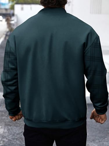 Image of Noble Monk Men Cotton Blend Checkered Full Sleeves Mock Collar Regular Fit Casual Jacket | Casual Winter Jackets | Jackets for Winter Wear