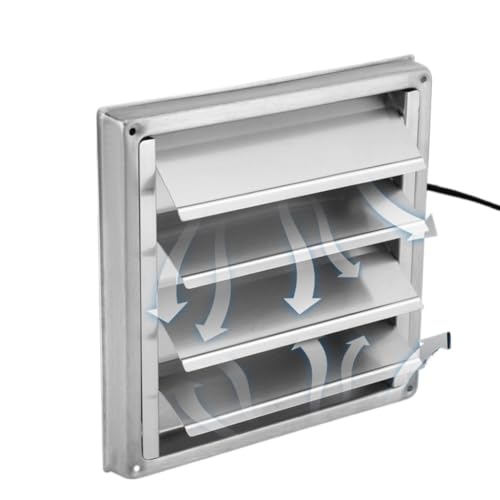 Ventilación de pared exterior cuadrada en acero inoxidable con salida ajustable para cocina y baño miniatura 1