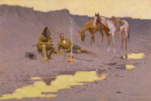ARToPHIIU Cuadros Abstractos Póster de Lienzo Impresión en Lienzo un año nuevo en el cimarrón de Frederic Remington para la Decoración del Hogar de la Oficina 60x90cm