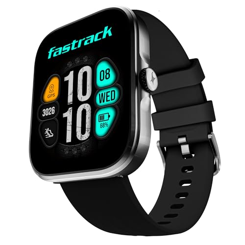 Image of Fastrack Discovery Smart Watch, 4.9 CM AMOLED Display, SingleSync BT Calling, Built-in GPS, 100+ Multisport, Auto Recognition of Multisport, 5 Days Battery Life, 100+ Smartwatch Faces (Black)