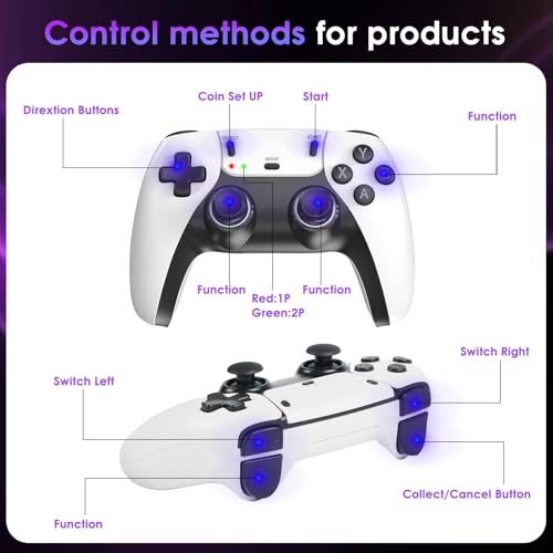 Image of 2025 New 128GB Retro Gaming Stick, Mini Arcade Console with 40,000+ Games & 23 Emulators, Wireless HDMI TV Game Stick for Adults /Kids, 4K HD Plug & Play, 2.4G Dual Controller (White)
