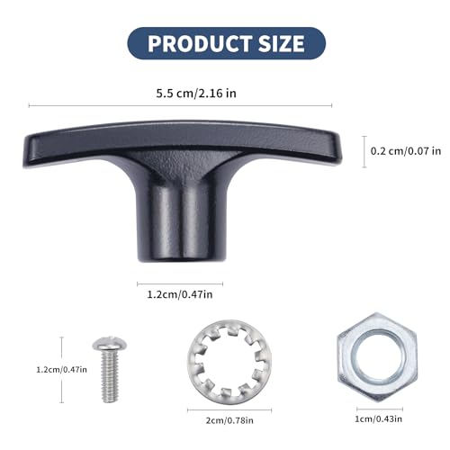 Image of 2 PCS Metal RV Waste Valve Handle Kits, with 4 Nuts 2 Screws 2 Gaskets, Replacement for Waste Valve Extension Rod, RV Sewer Valve Handle Replacement Set(Black)