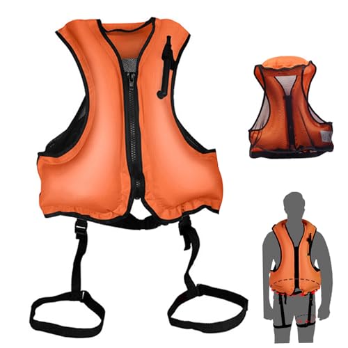 Liummrcy Niños Adultos Snorkel Inflable Jackets Vida de Chaleco Flotación Flotación Ayuda Ayuda Kayak Kayak Jackets para natación para Deportes acuáticos Naranja, Accesorio de Piscina