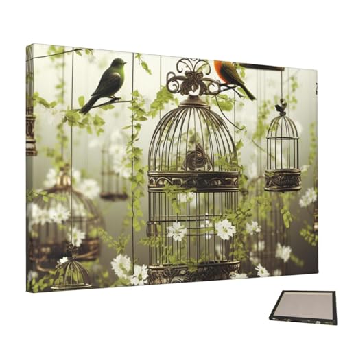 Peinture murale décorative sur toile oiseaux sans cadre pour salon moderne