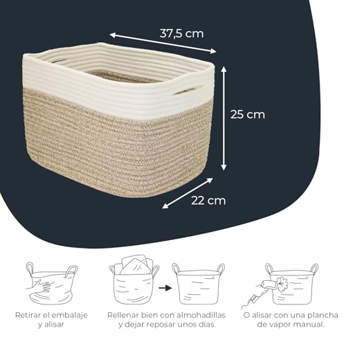 Cesta de almacenamiento para eliminar el desorden en casa, cajas de algodón HMF 6