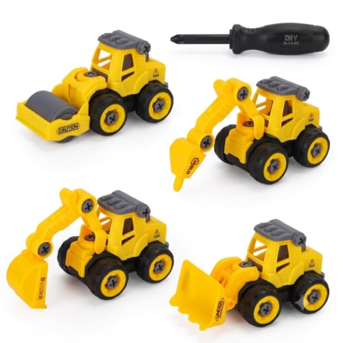 Image of DIY Construction Vehicles Set of 4 with Screwdriver